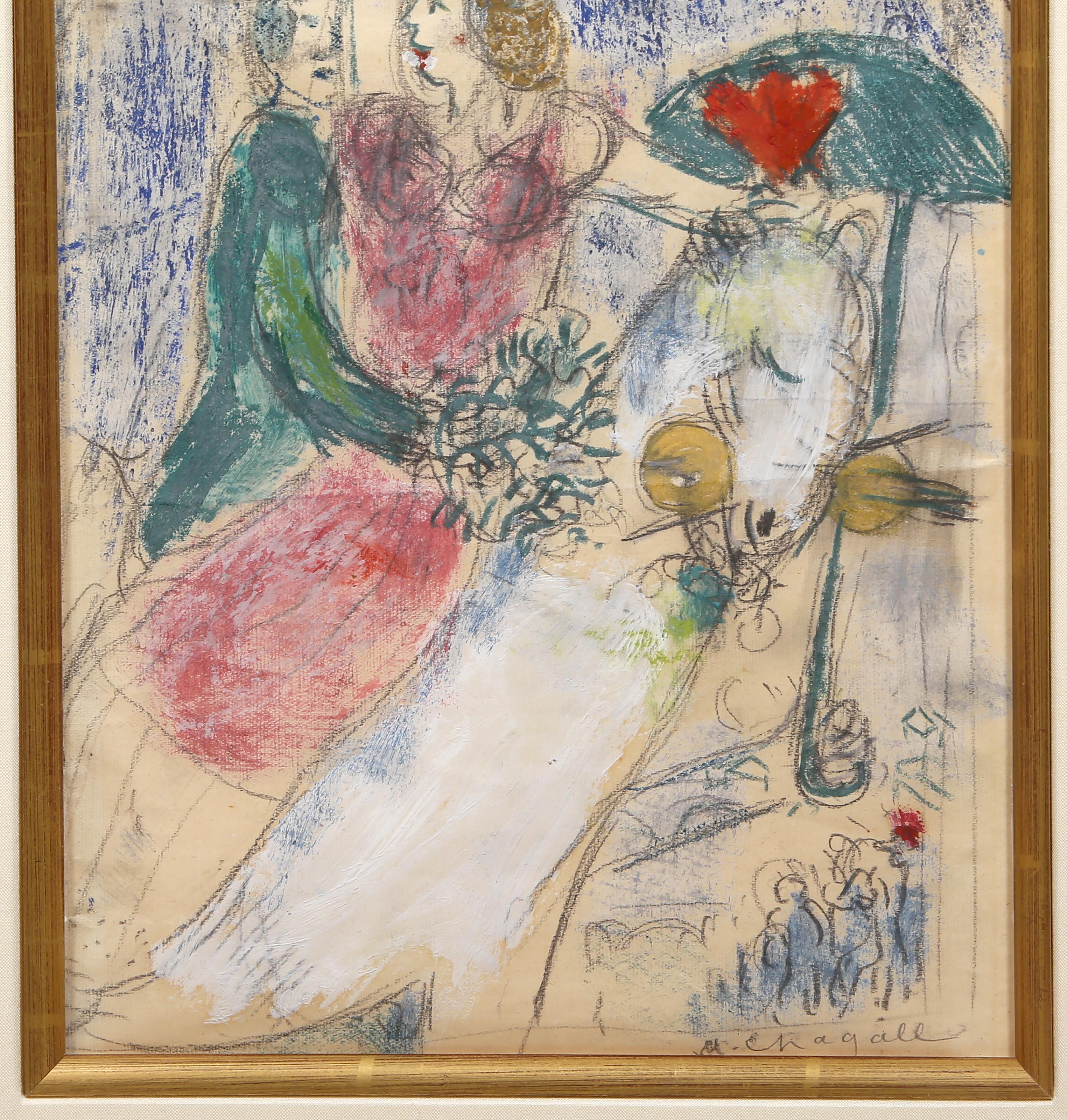 Variation de l'Ecuyère, Original Modern Painting on Paper by Marc Chagall For Sale 2