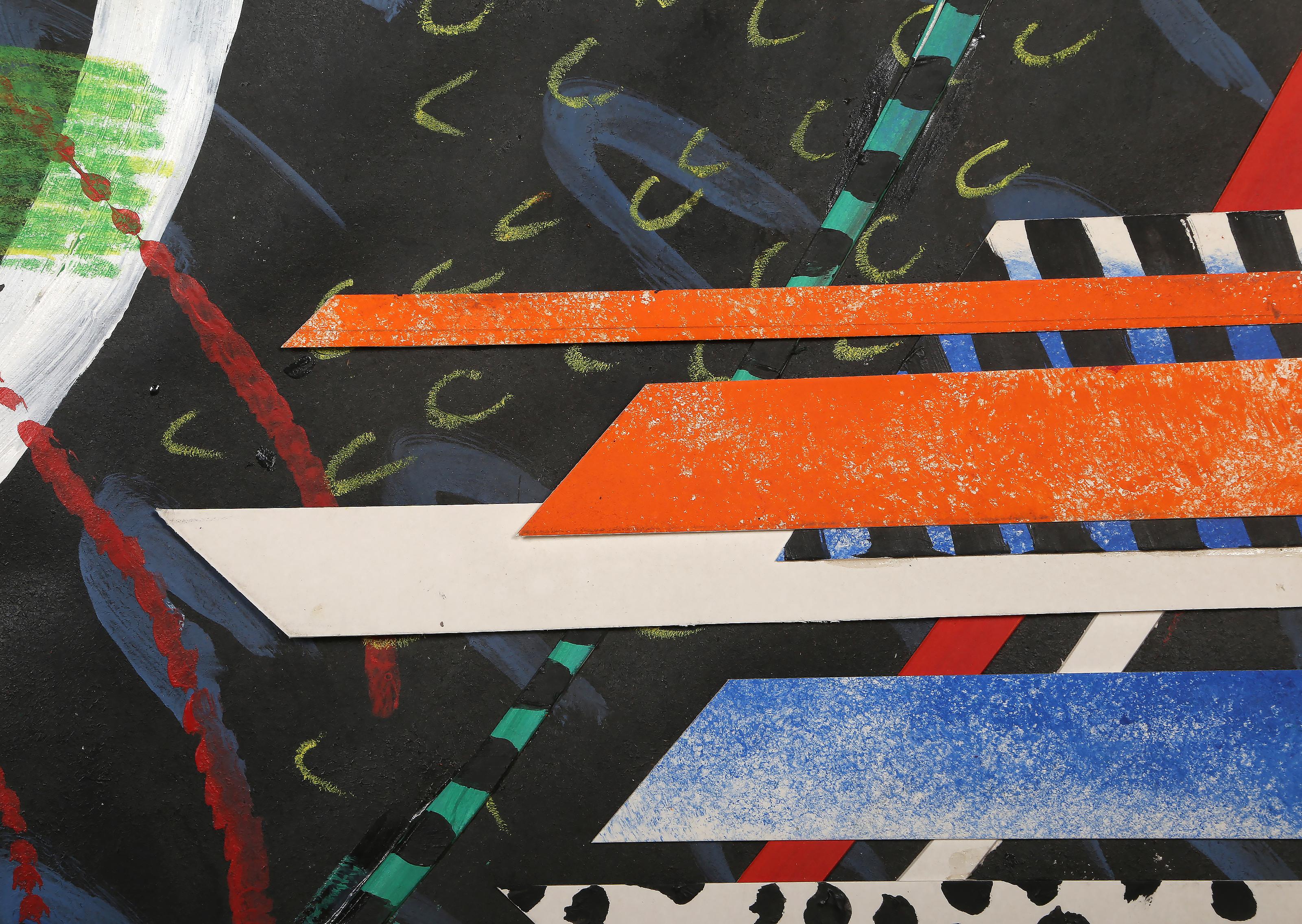 Black Composition, Abstract Expressionist Collage by Al Loving For Sale 1