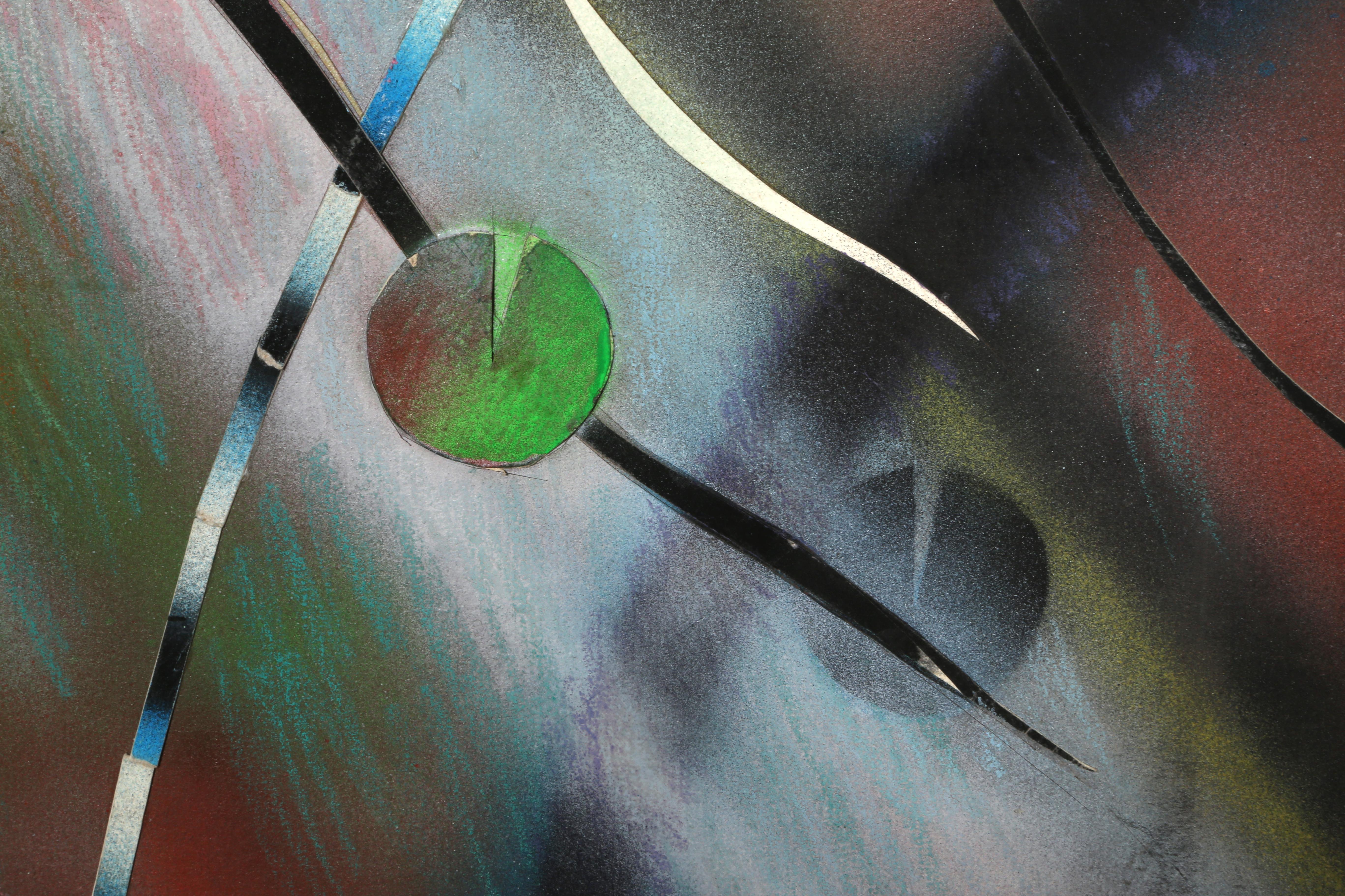 Double-Sided Abstract Expressionist Collage with Airbrush by Al Loving For Sale 4