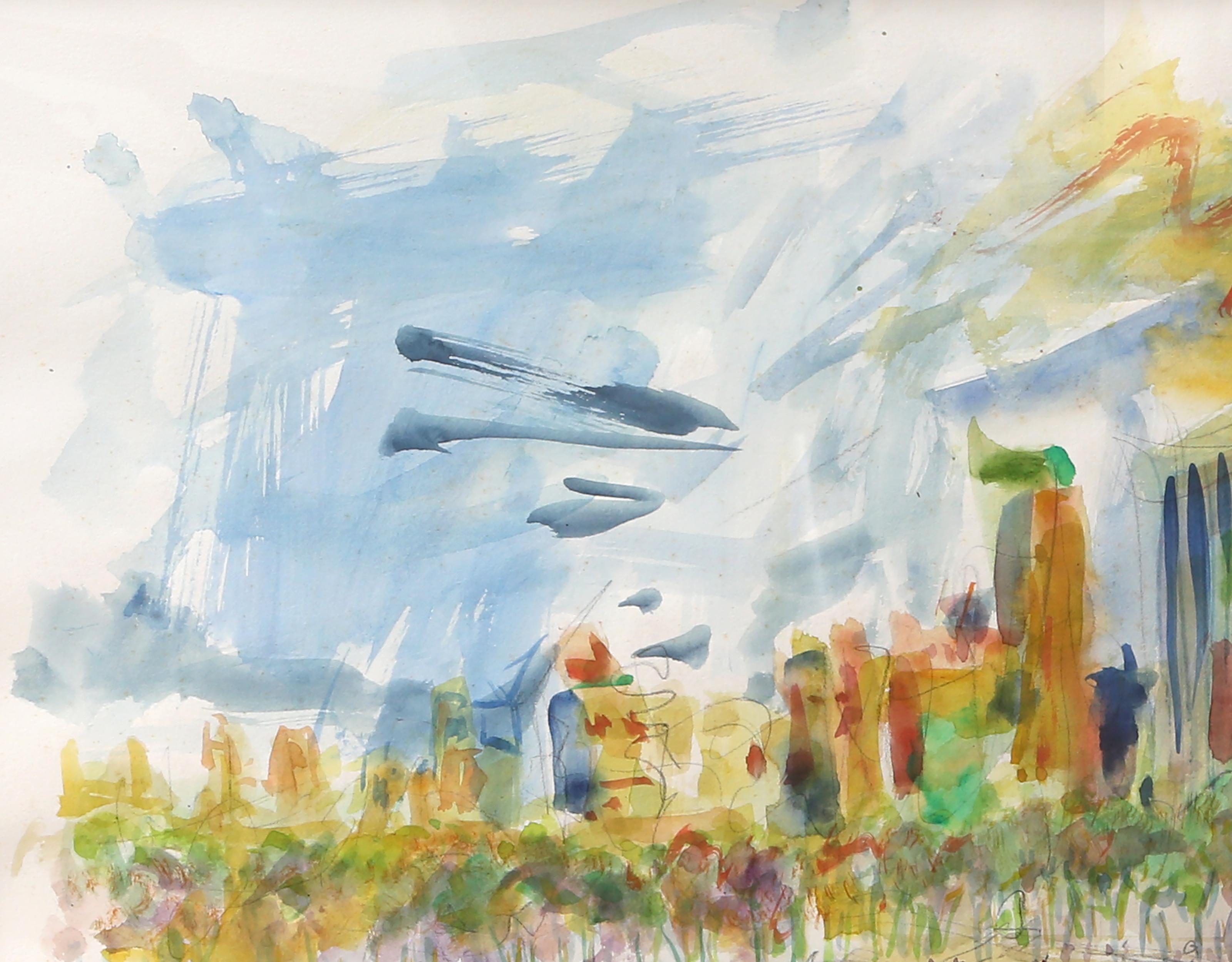 Aquarelle impressionniste sur papier de Wayne Ensrud en vente 1