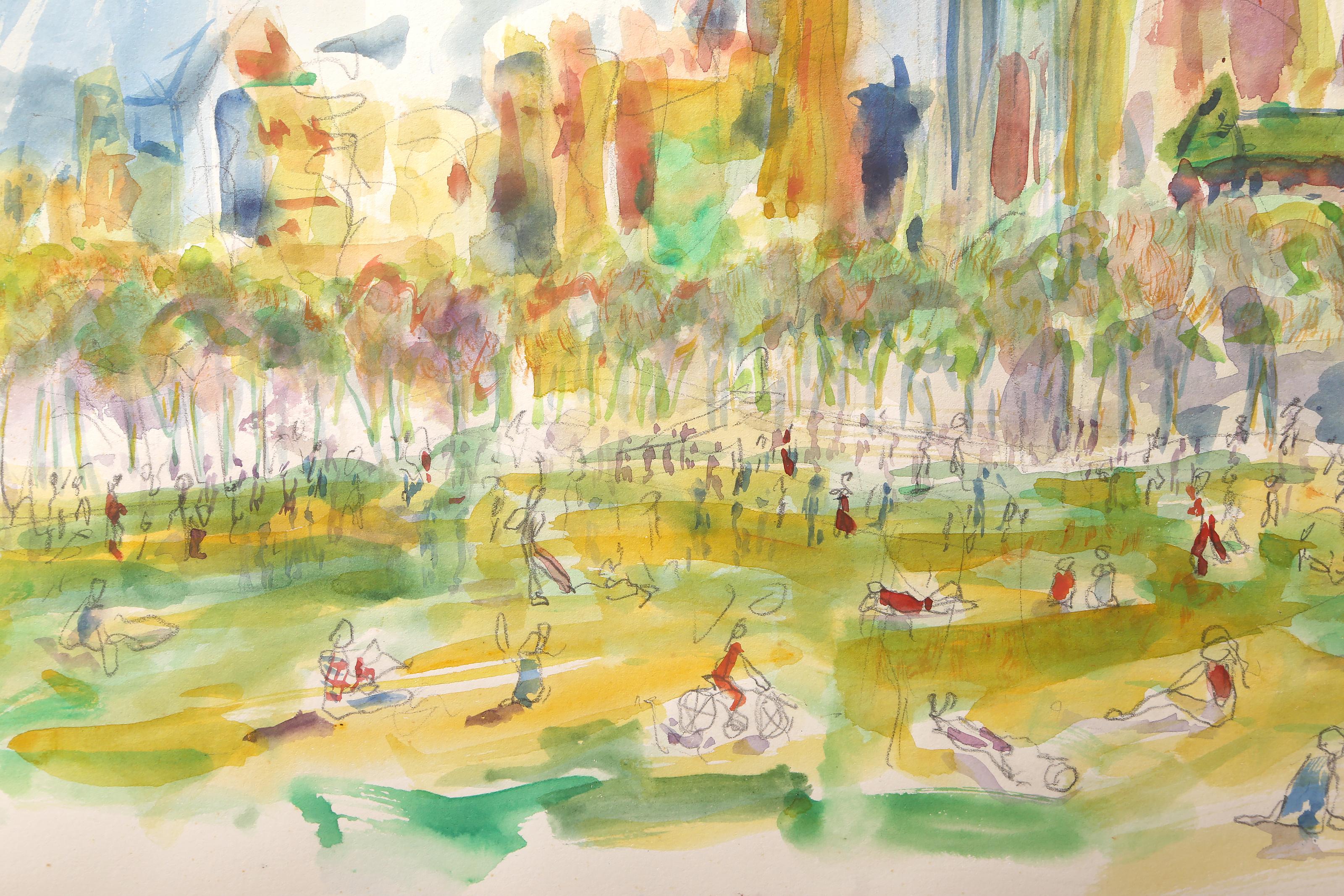 Aquarelle impressionniste sur papier de Wayne Ensrud en vente 2