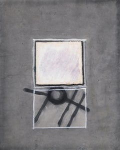 Target in Square, collage abstrait minimaliste sur papier de Shlomo Cassos