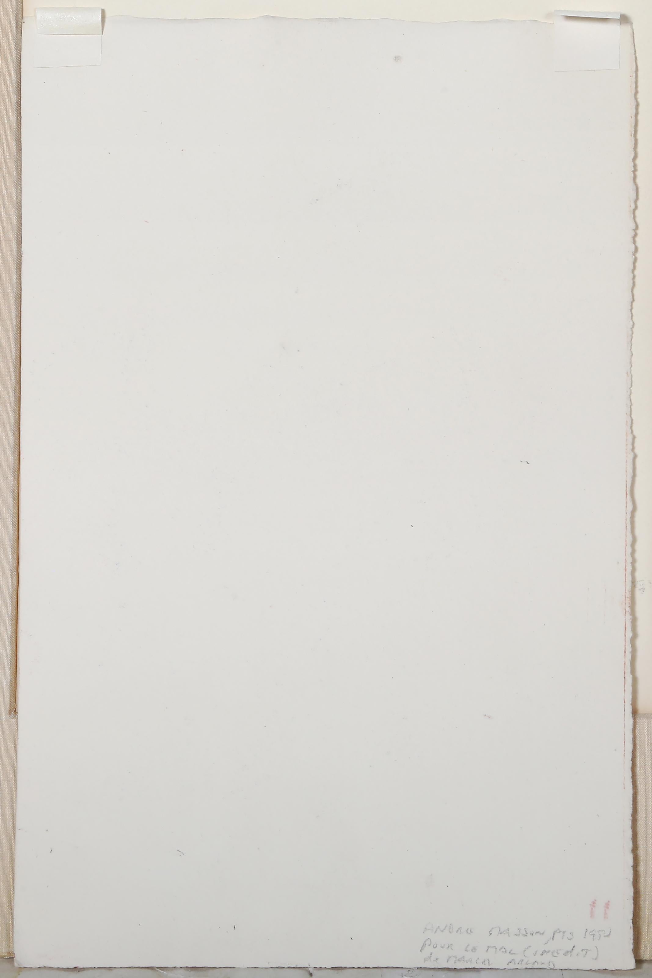 Por Le Mal de Marcel Arland, Surrealist Drypoint Etching by Andre Masson For Sale 1