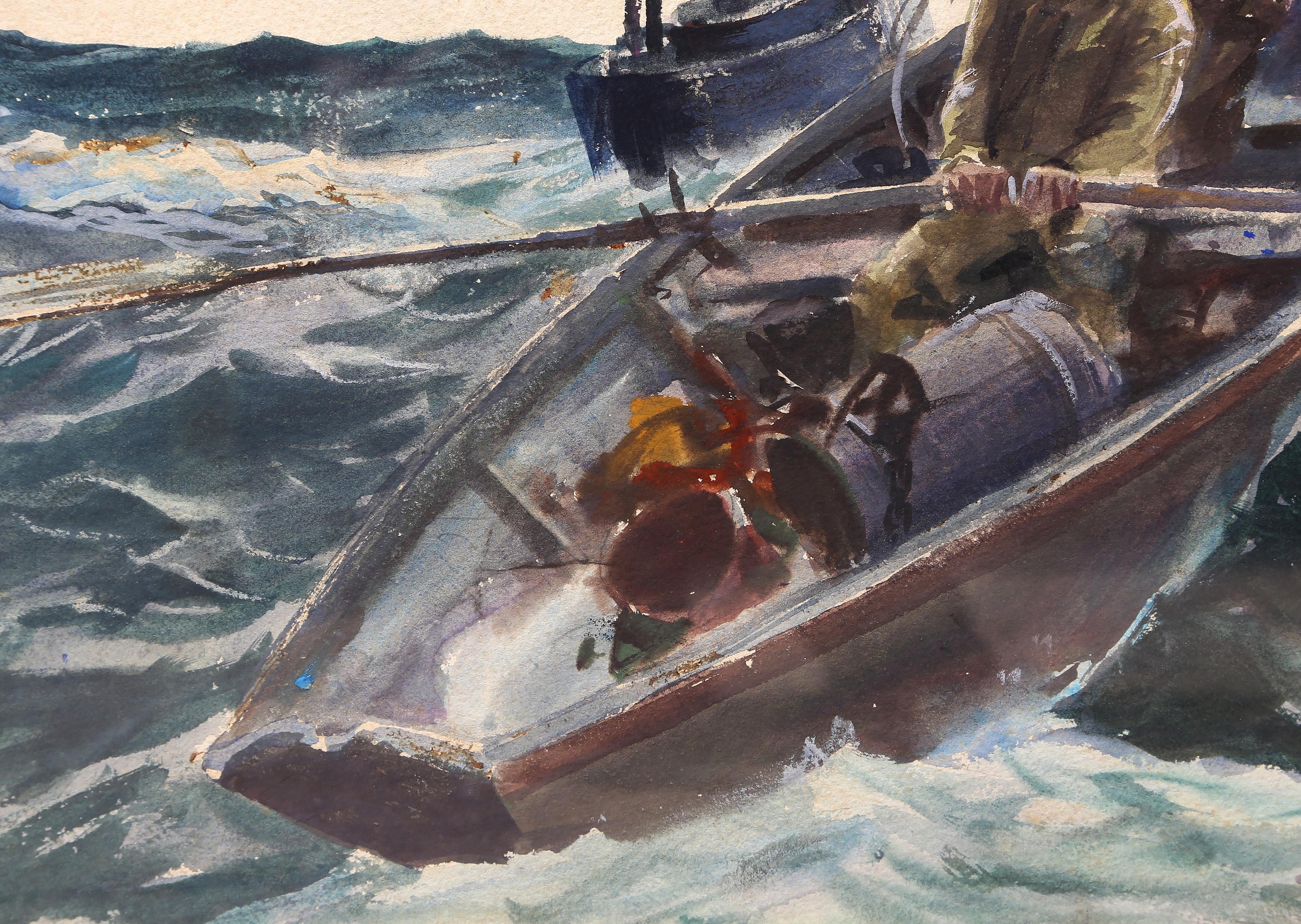 Keepers Of The Bell, American Realist Watercolor Painting by John Whorf For Sale 2