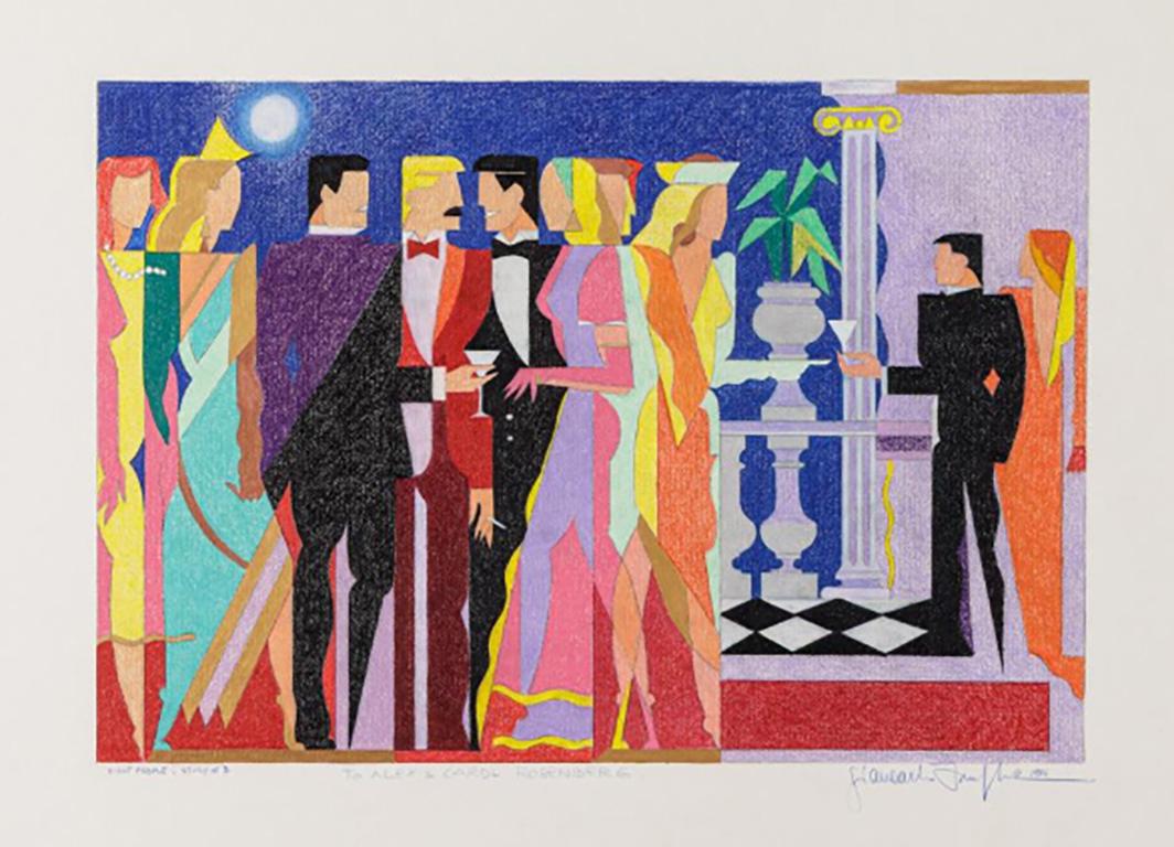 Night People, Original Mixed Media Painting by Giancarlo Impiglia For Sale 1