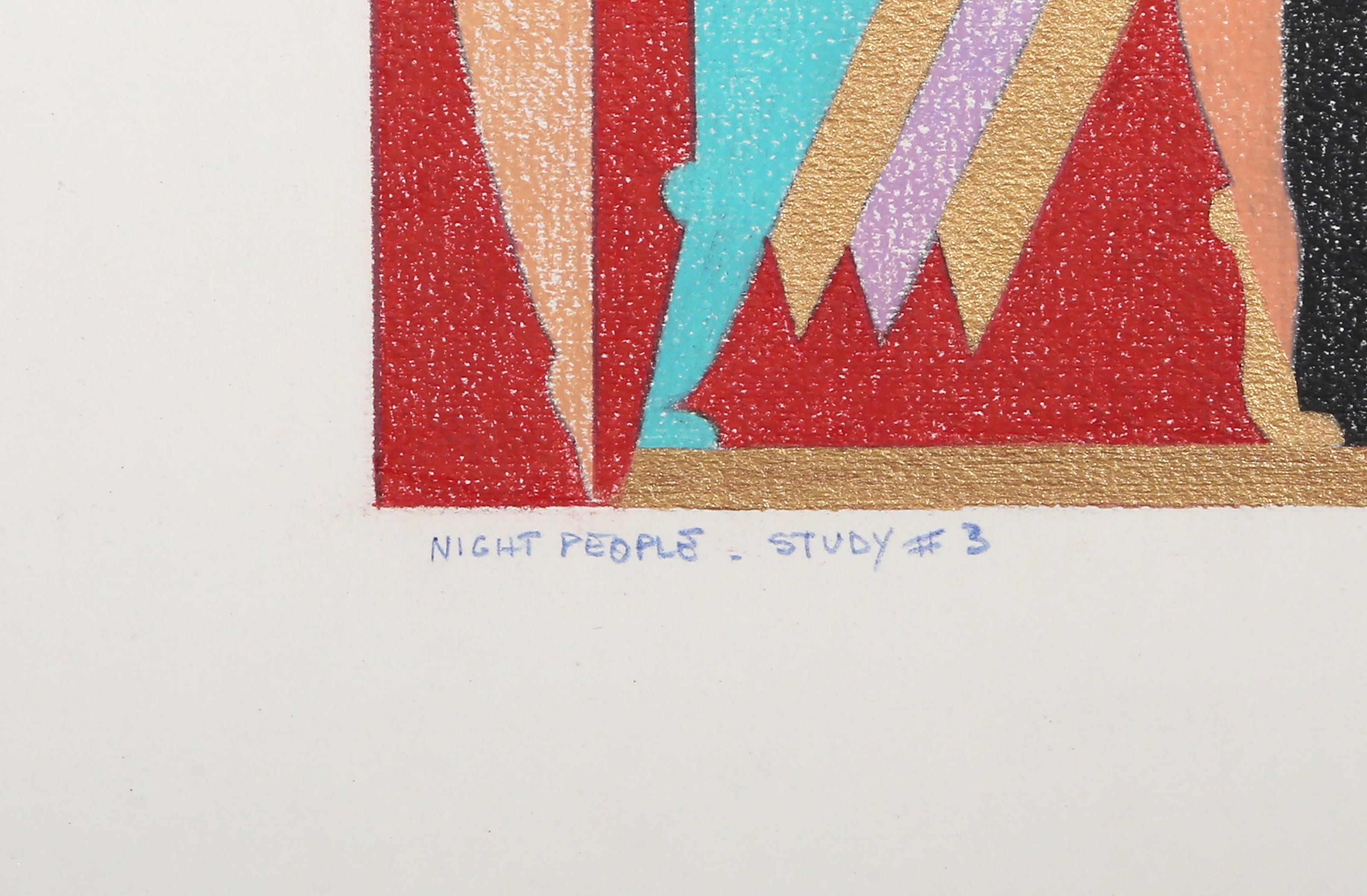 Night People, Original Mixed Media Painting by Giancarlo Impiglia For Sale 2