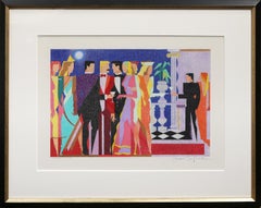 Gente de noche, Pintura original en técnica mixta de Giancarlo Impiglia