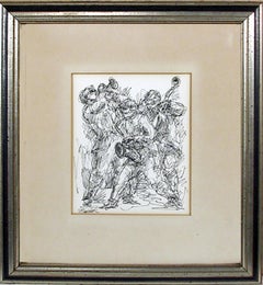Jazz Band III, peinture à l'encre moderne de Charles Burdick