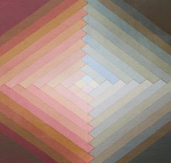 untitled, Op Art Abstract Geometric Watercolor Painting by Kurt Kranz