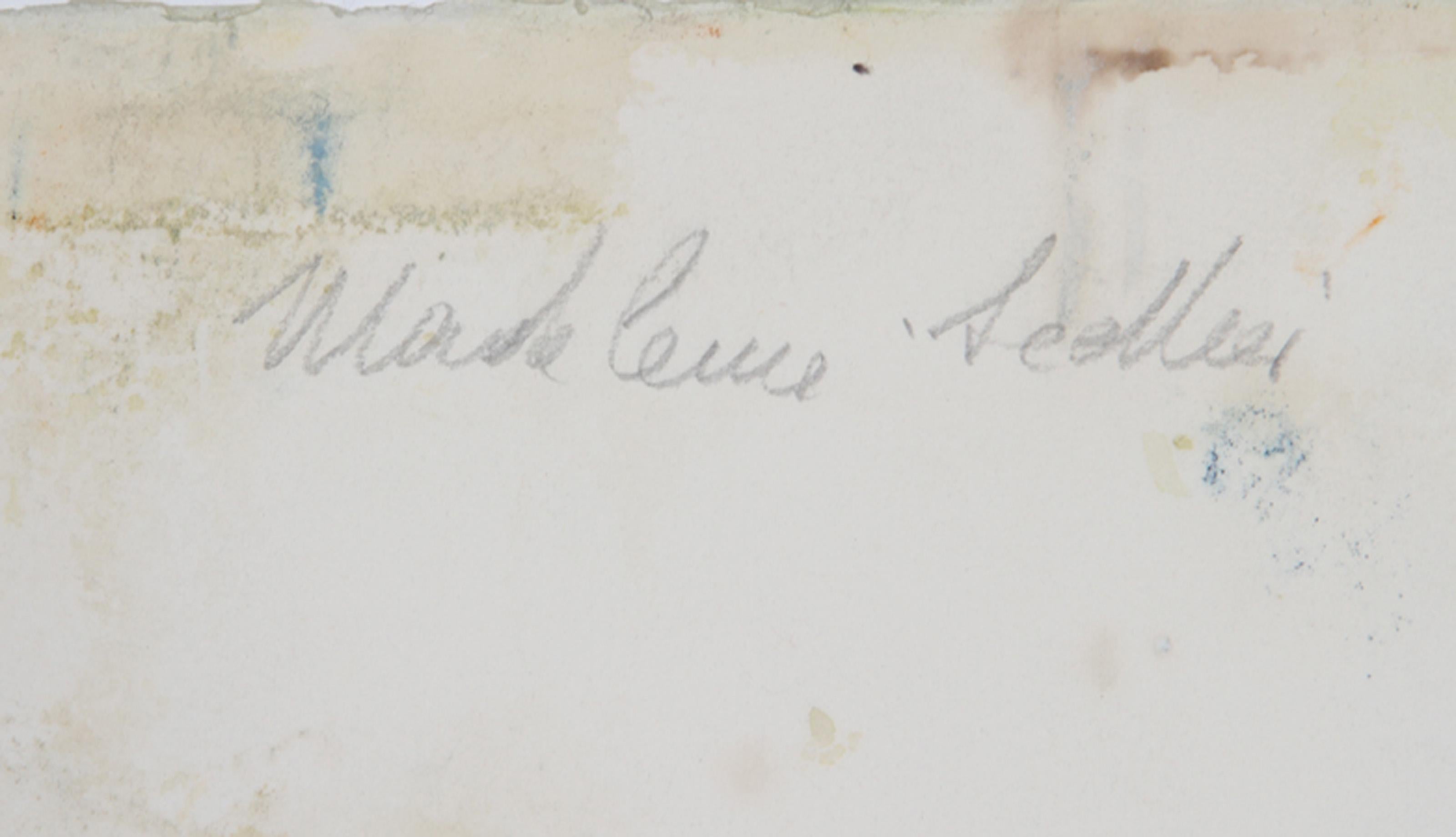 Ohne Titel - Aktporträt 5, Moderne Aquarellmalerei von Madeleine Scellier im Angebot 1