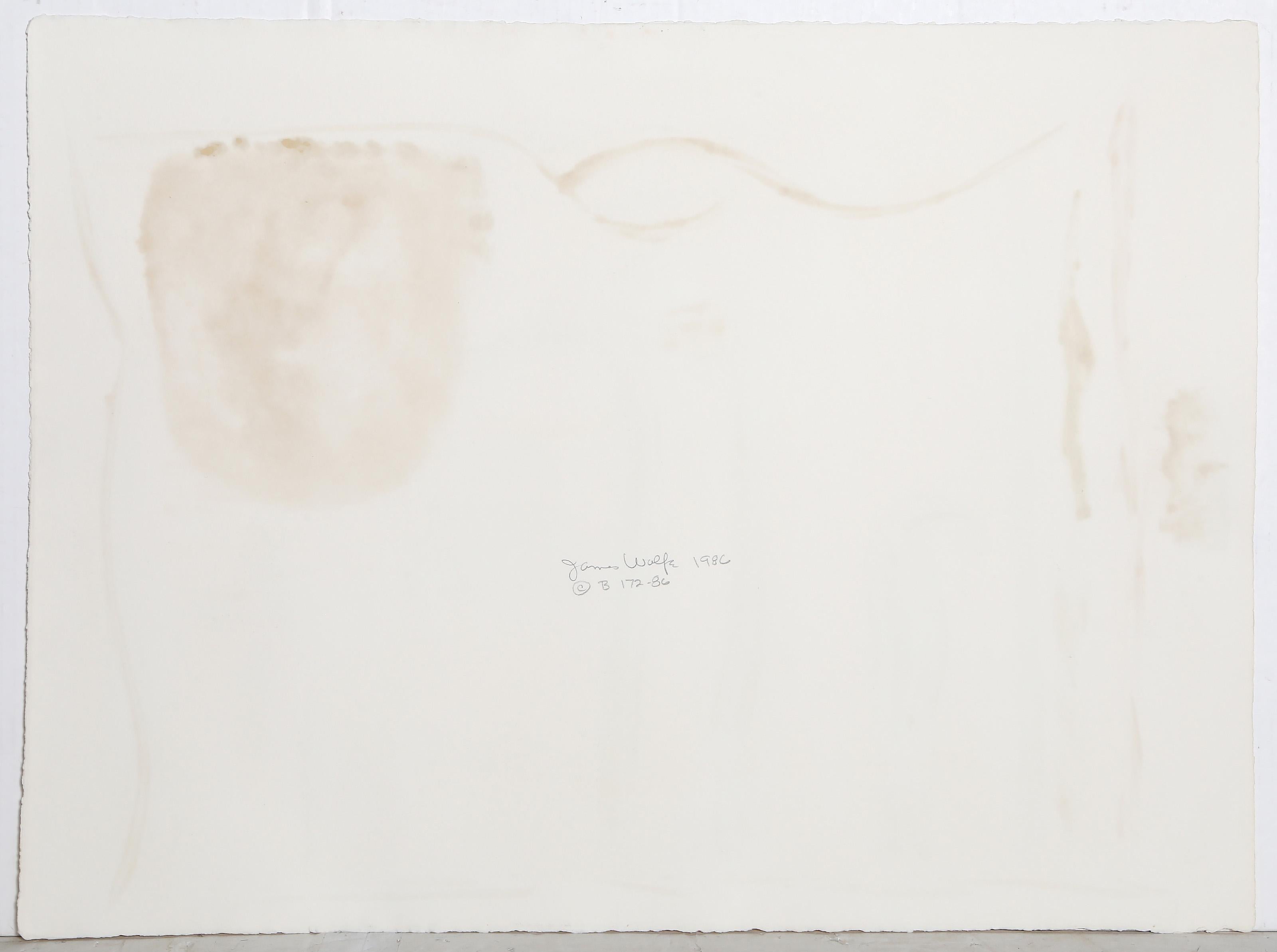 Estudio de escultura, aguada abstracta sobre papel guarro de James Wolfe en venta 3