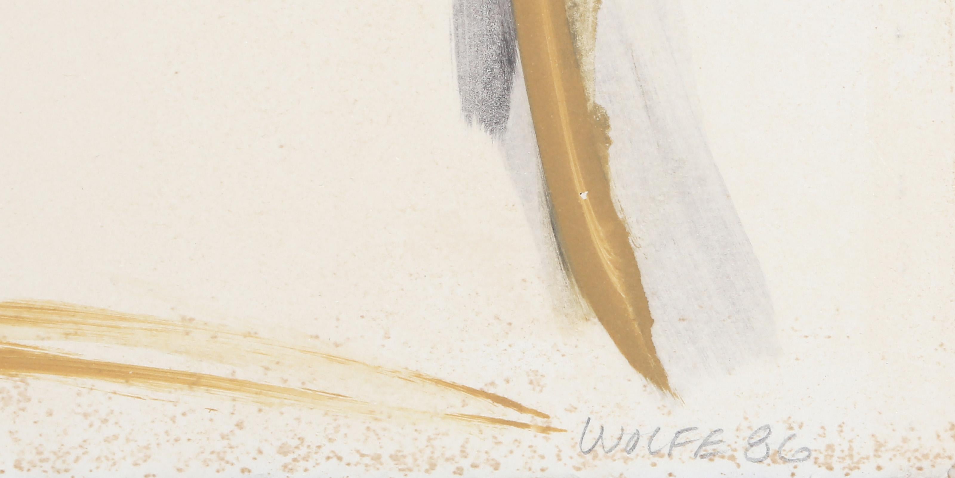 Estudio de escultura, aguada abstracta sobre papel guarro de James Wolfe en venta 2