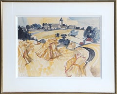 Campagna francese, acquerello impressionista di Jacques Despierre