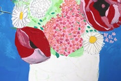 Vaso di fiori, Tempera moderna su carta di Biagio Civale