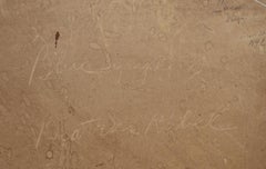 Sinfonía azul, Pastel geométrico abstracto sobre papel de Beatrice Rubel