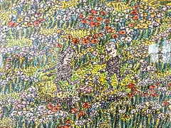 Lovers In The Field, Folk Art Watercolor by George Chemeche