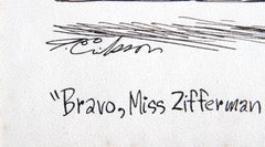 Bravo, Miss Zifferman... for Playboy Magazine, Original Drawing by Alden Erikson