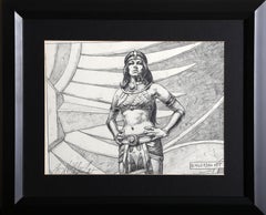 «La princesa del Amazonas», dibujo original a lápiz firmado por los hermanos Hildebrandt