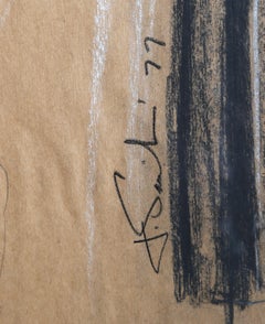 Overcoat Fashion Sketch, Signed Pastel Fashion Illustration by Fausto Sarli