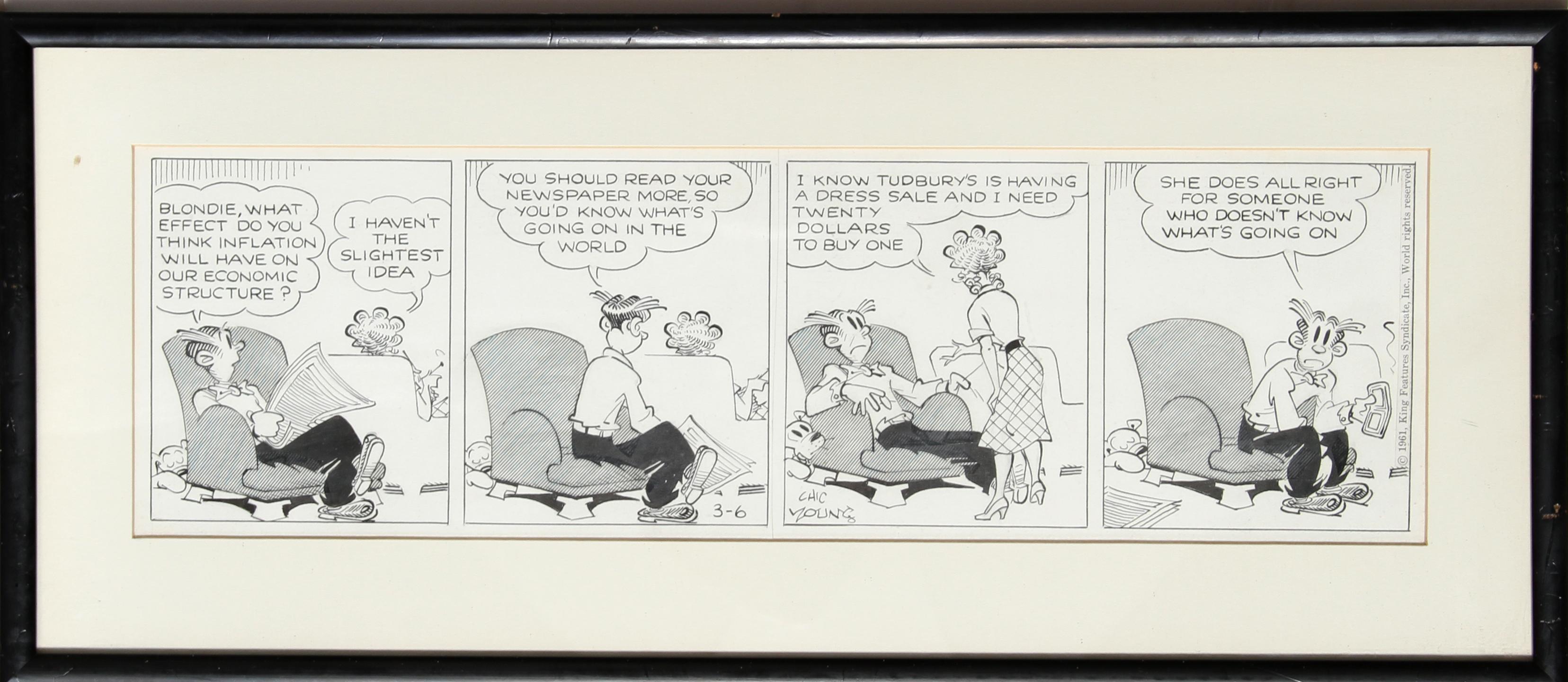 Murat Bernard Young (January 9, 1901 – March 14, 1973), better known as Chic Young, was an American cartoonist who created the popular, long-running comic strip Blondie. His 1919 William McKinley High School Yearbook cites his nickname as Chicken,