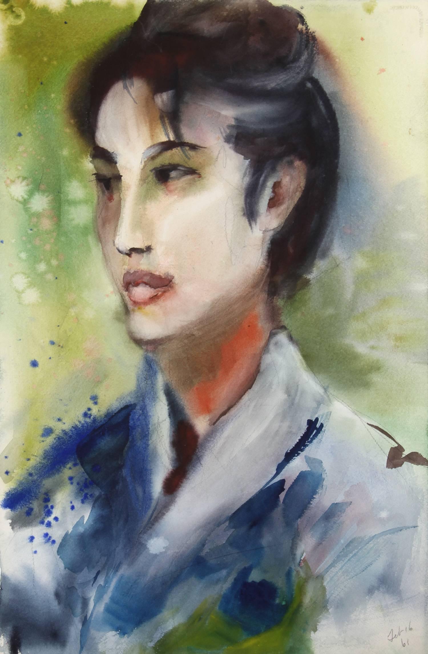 Portrait, Watercolor by Eve Nethercott