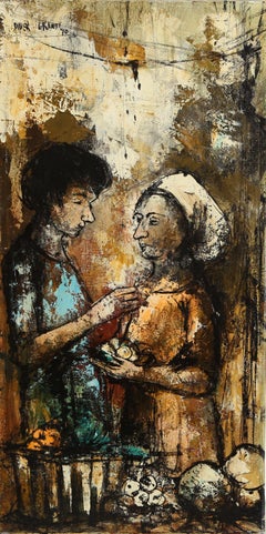 Les Femmes de Marche, peinture à l'huile moderne sur toile de Didier Grandt