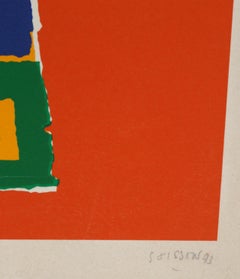 Totem 6, Orange Psychedelic Screenprint by Jacques Soisson