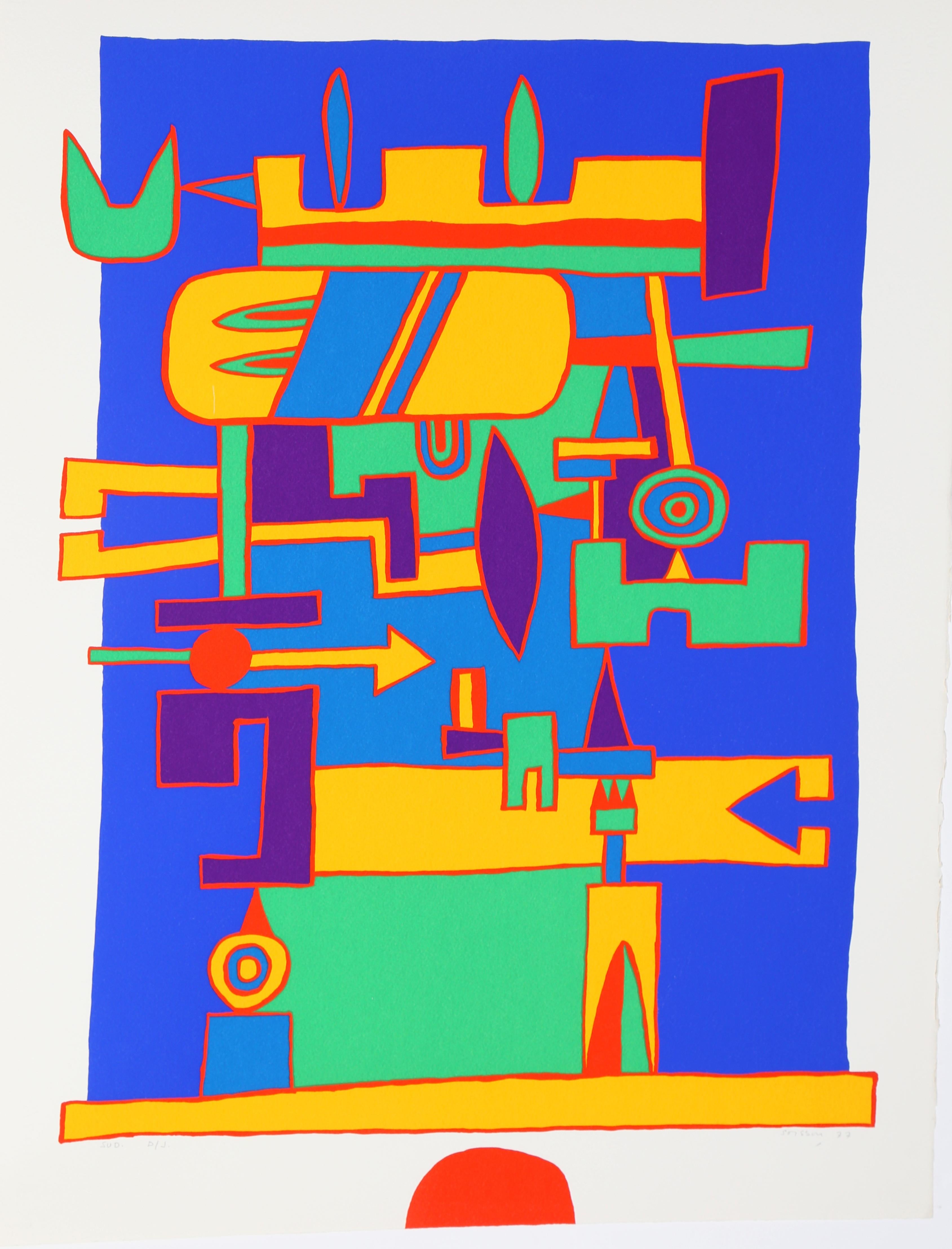 Sud, Psychedelic Silkscreen by Jacques Soisson