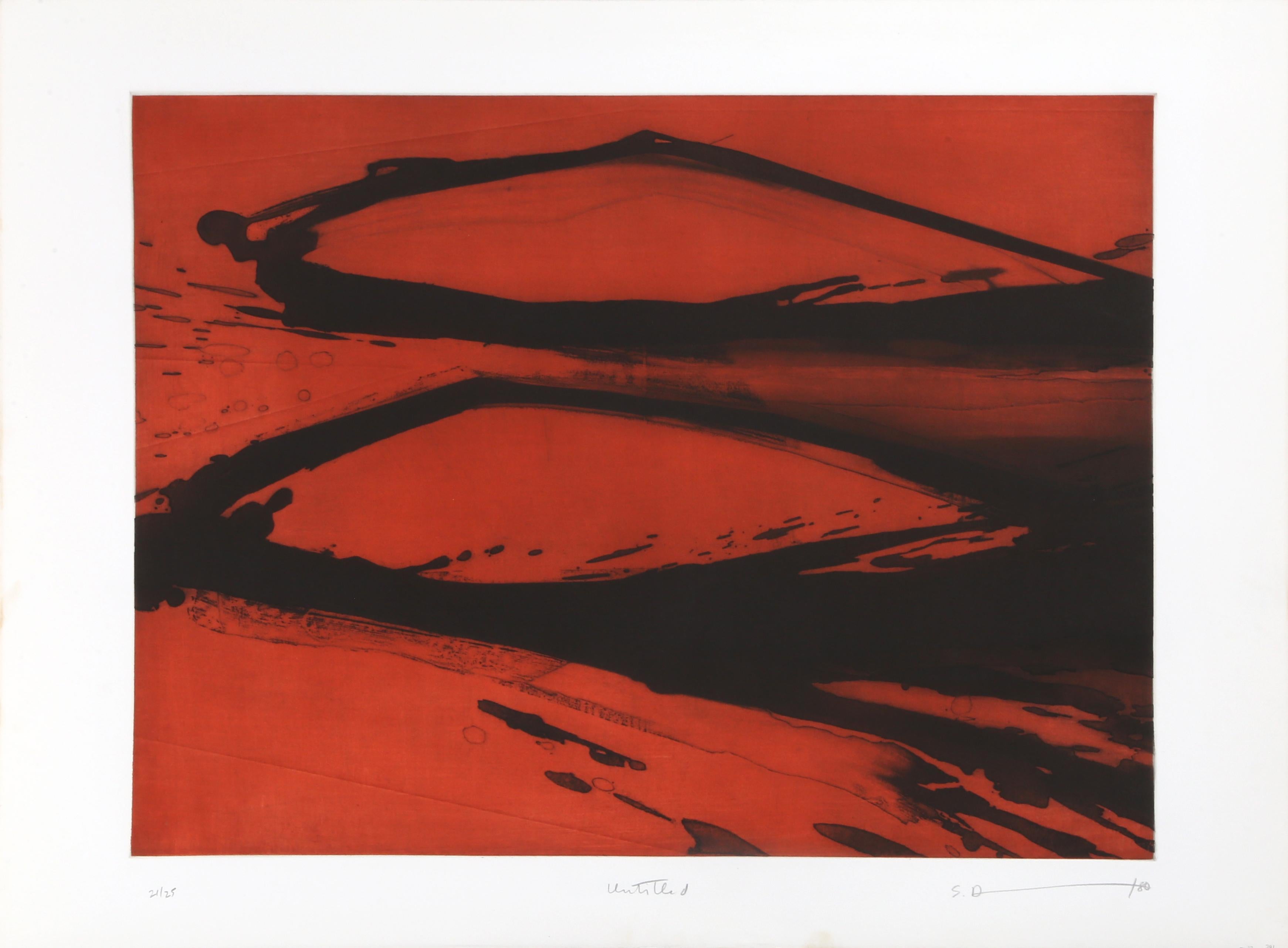 Paire de gravures à l'aquatinte abstraites de Sydney Drum 1980 en vente 3