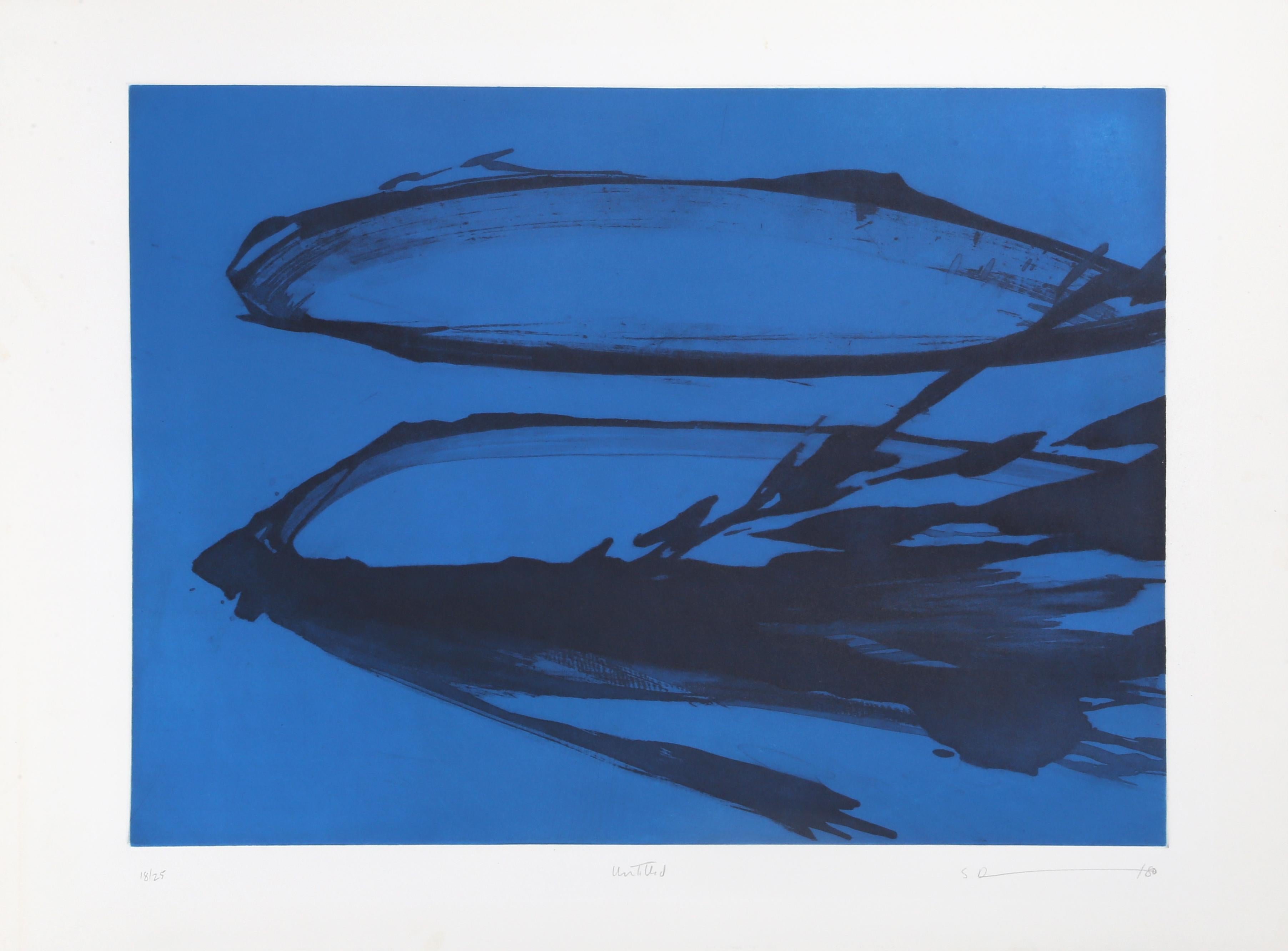 Paire de gravures à l'aquatinte abstraites de Sydney Drum 1980 en vente 7