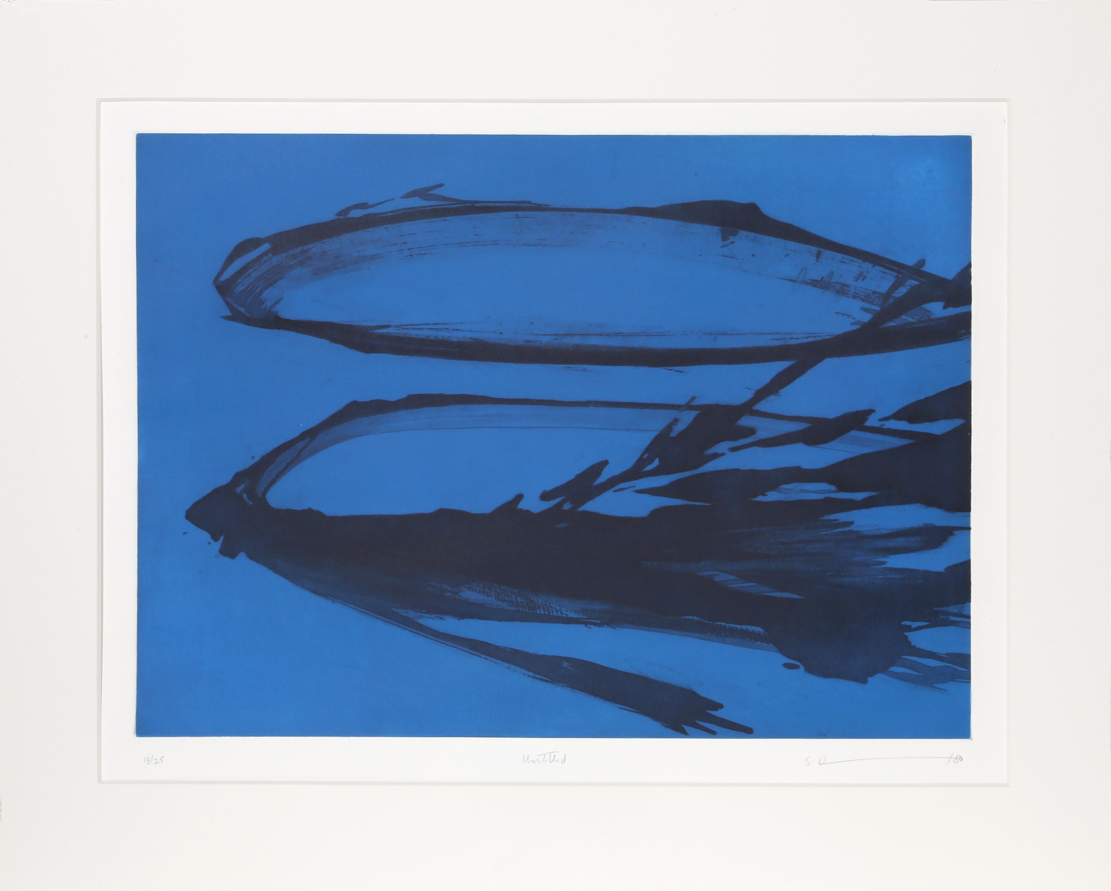 A Pair of Abstract Aquatint Etchings by Sydney Drum 1980 For Sale 1
