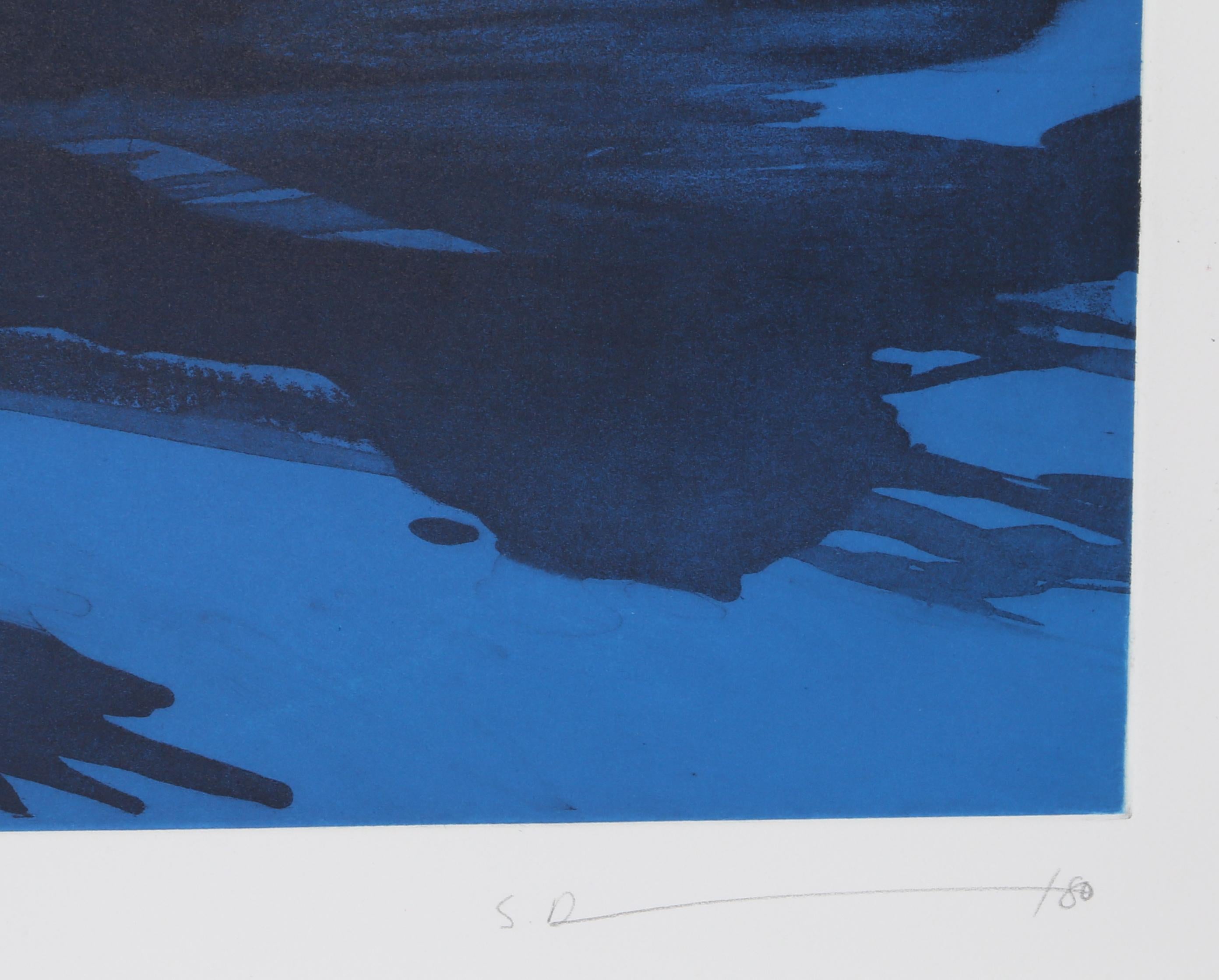 Paire de gravures à l'aquatinte abstraites de Sydney Drum 1980 en vente 9