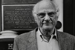 Arthur Miller outside the Chelsea Hotel, B&W Photograph by Rita Barros