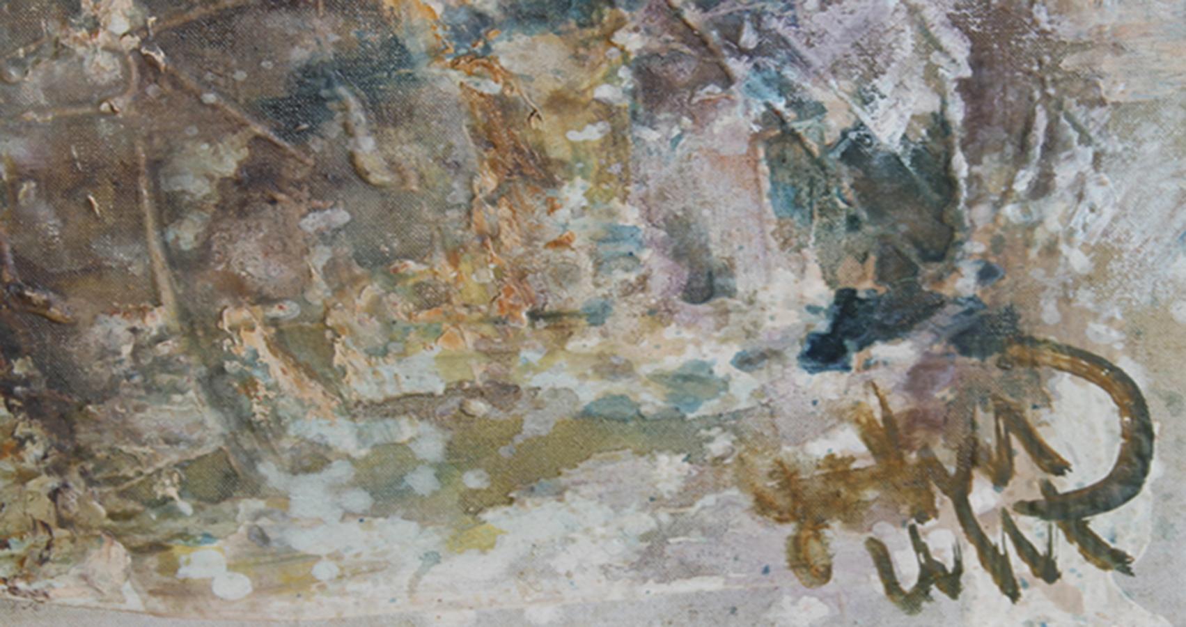 Quatre figures abstraites, peinture à l'huile de John Uht en vente 1