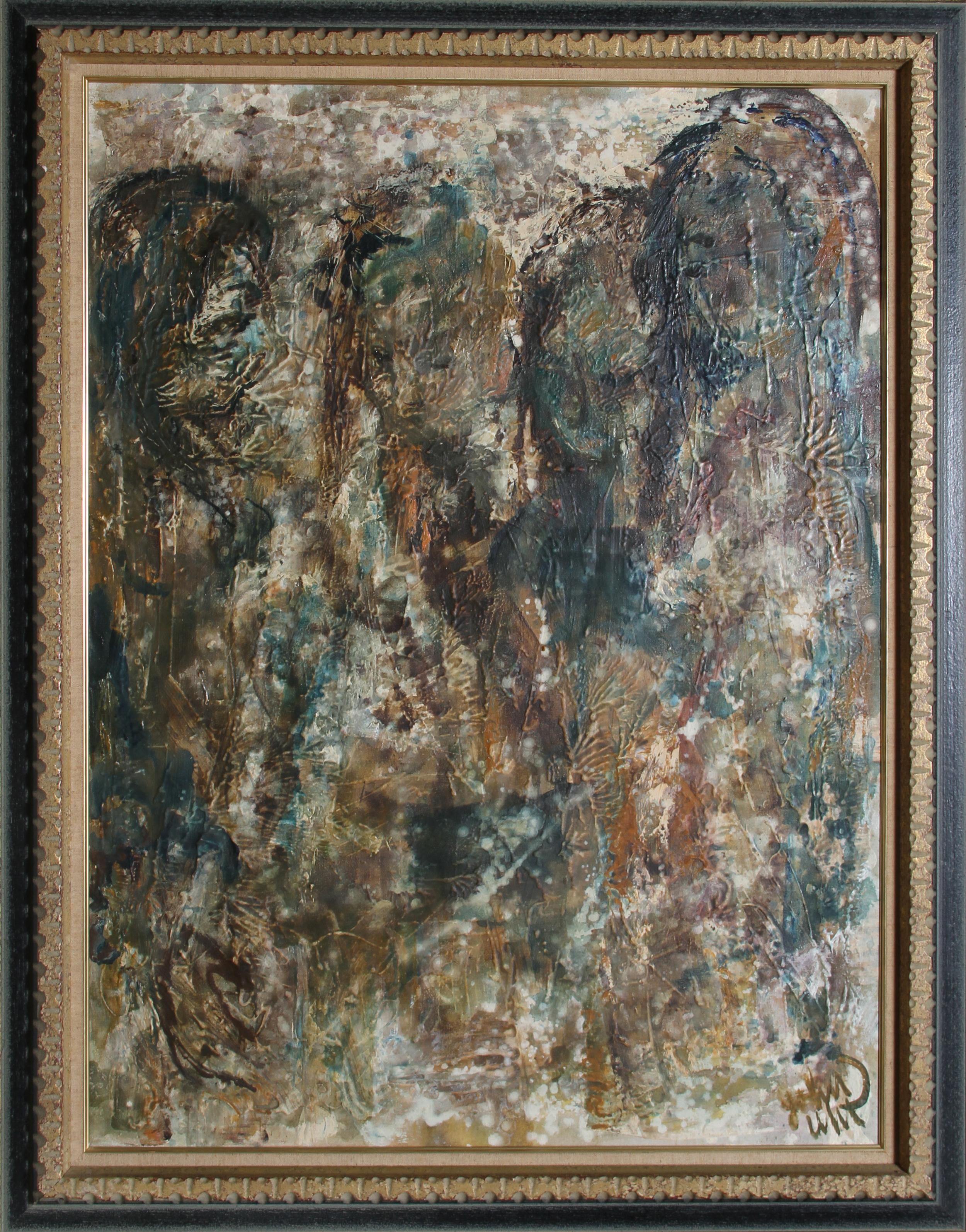 Four Abstract Figures, Oil Painting by John Uht