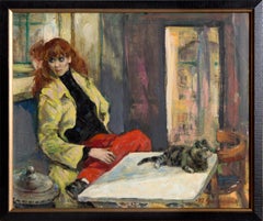 Woman in Yellow Jacket, Oil Painting by Marshall Goodman