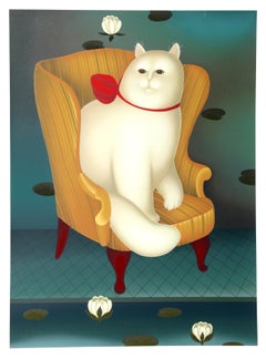 Cat in Chair, Serigraph by Igor Galanin