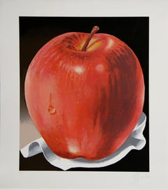 Roter Apfel, realistische Lithographie