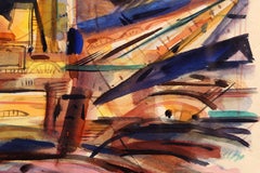 "Gold Dredgers" Sacramento, Watercolor by Wayne Thiebaud