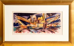 Vintage "Gold Dredgers" Sacramento, Watercolor by Wayne Thiebaud