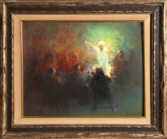 Medio concierto, pintura al óleo figurativa de William Harnden