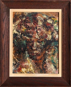 Portrait d'une femme, peinture à l'huile abstraite de John Uht