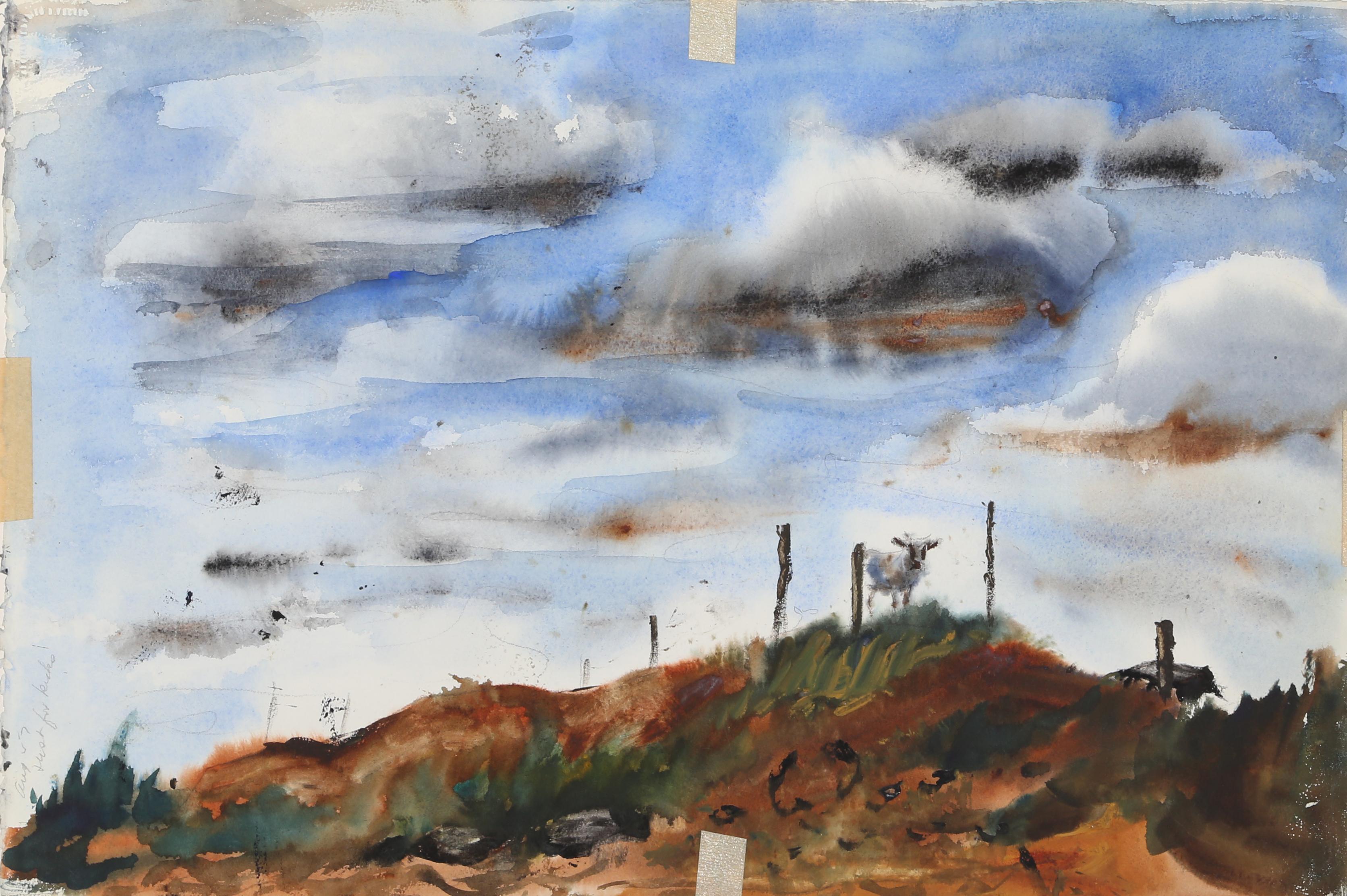 Artist: Eve Nethercott, American (1925 - )
Title: West Hampton (P3.32)
Year: 1958
Medium: Watercolor on Paper (Double-Sided), annotated
Size: 14 x 19.5 in. (35.56 x 49.53 cm)

Other side 1957
