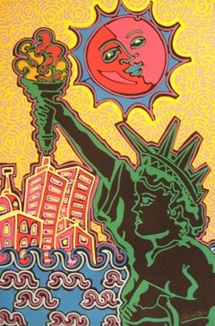 Liberty- Freiheitsstatue, Pop-Art- Serigraphie von Kip Frace