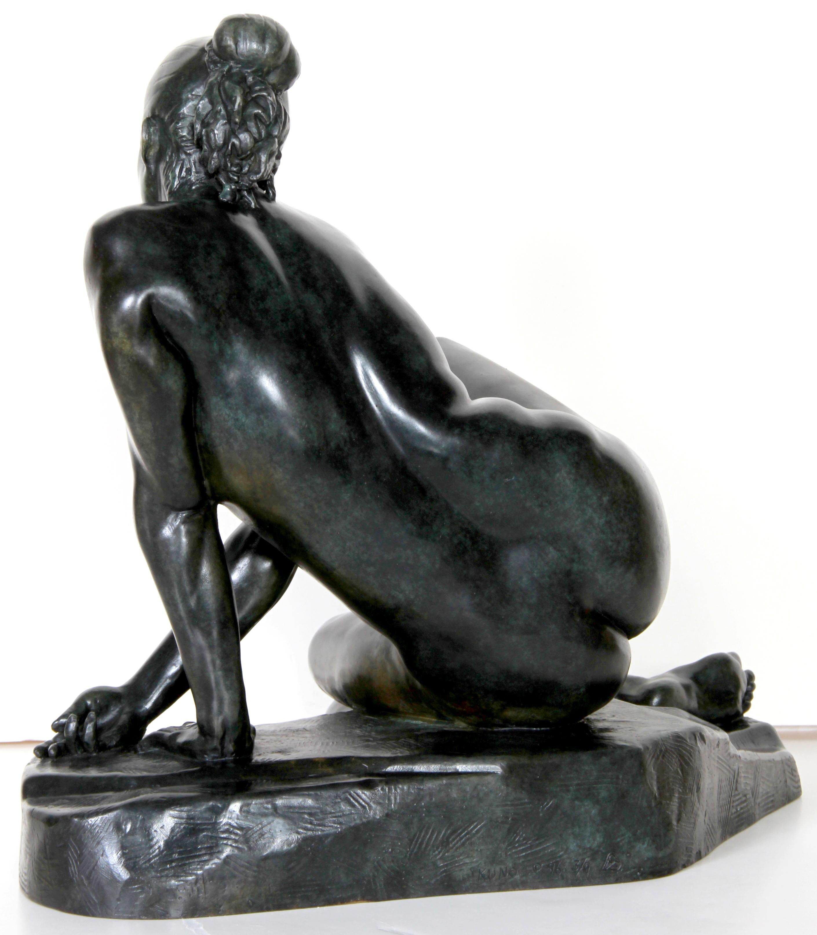 Seated Nude, Bronze Sculpture by Kuno Lange For Sale 3