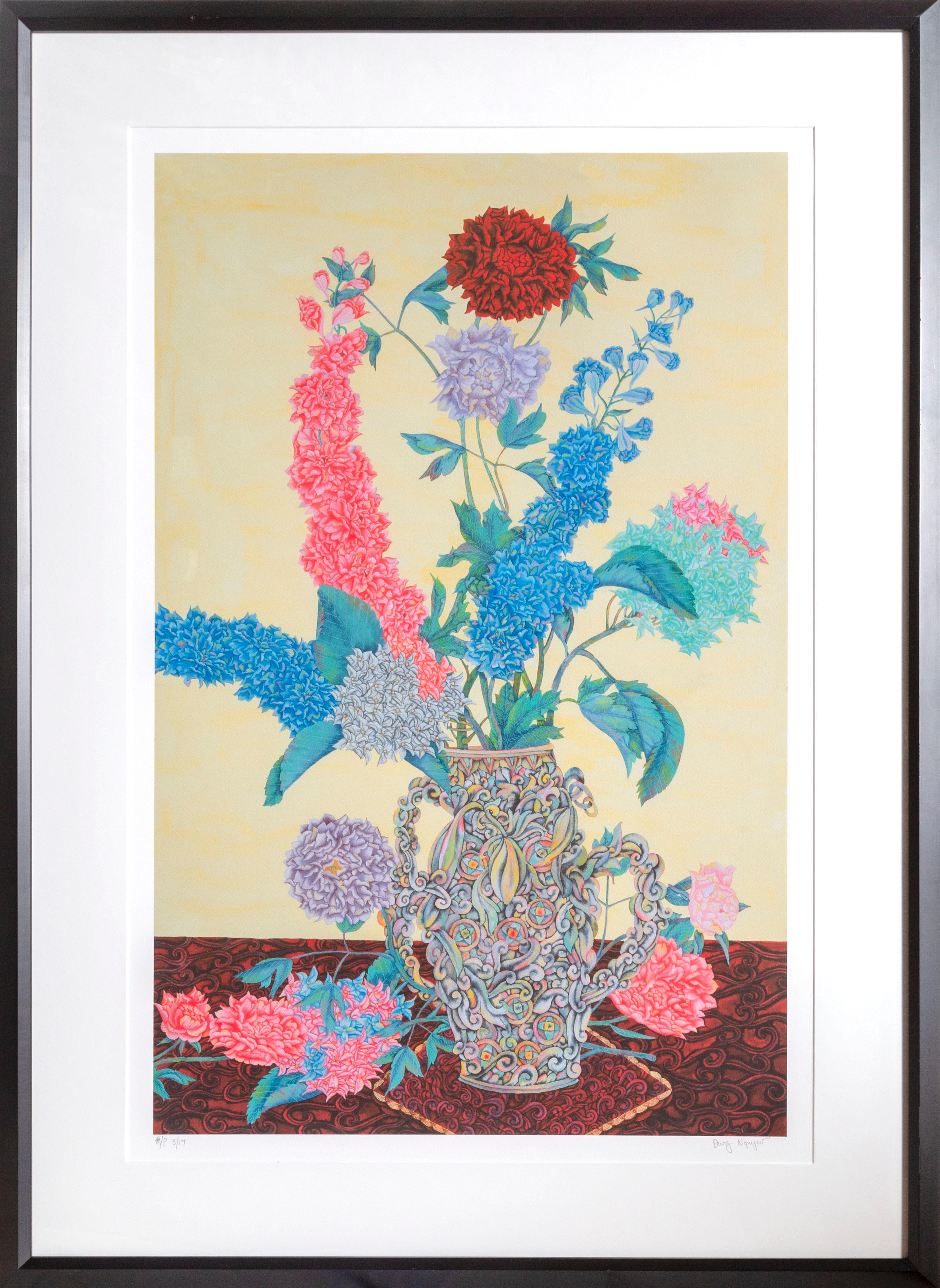 Flowers Fifteen, Framed Lithograph by David Nguyen