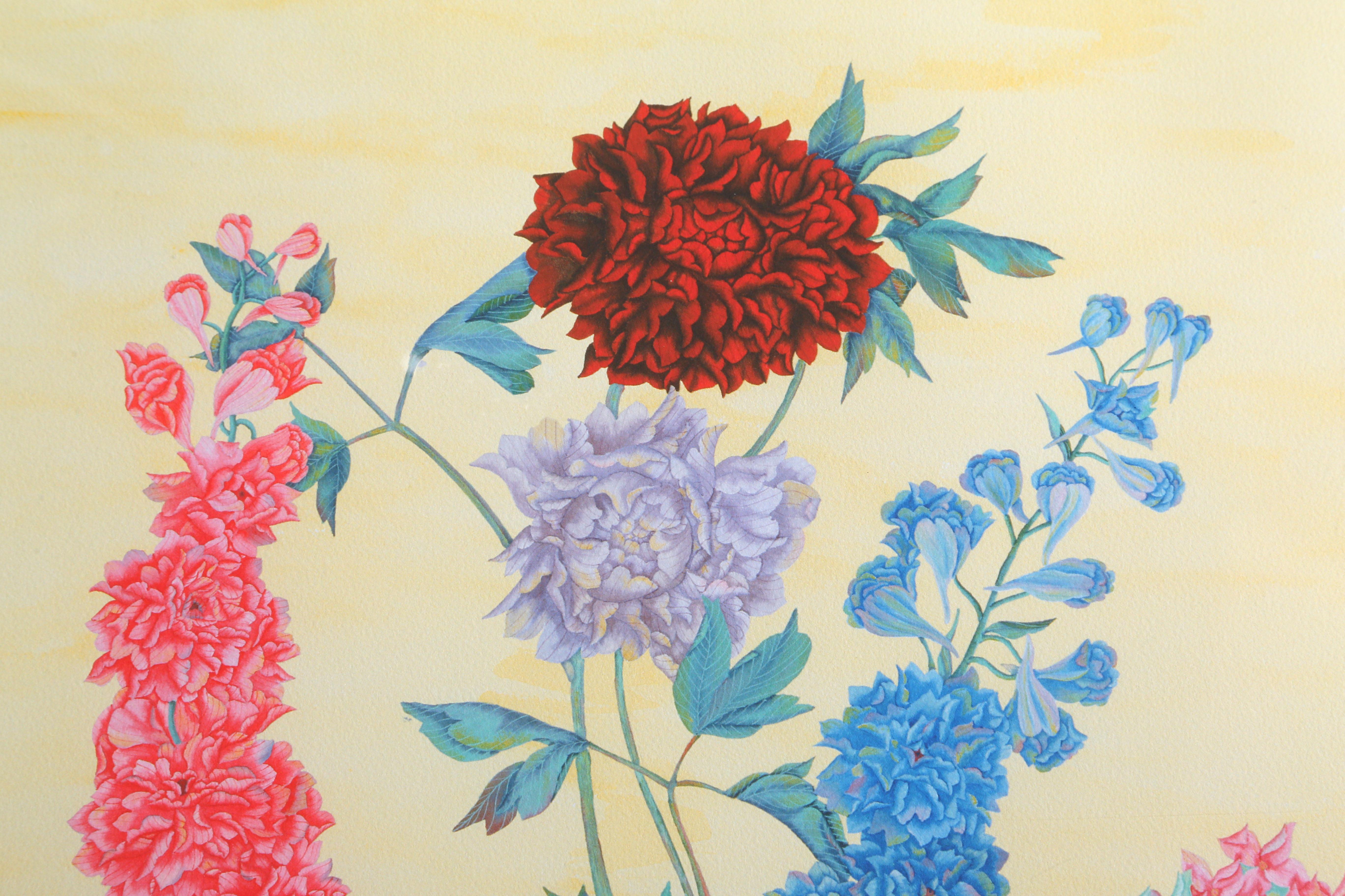 Artist: David Nguyen, Vietnamese, (1977- ) 
Title: Flowers Fifteen 
Year: 2008
Medium: Lithograph, Signed and Numbered in Pencil
Edition: AP 3/17
Size: 36 x 24 inches
Frame Size: 41 x 30 inches