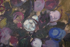 Flower Bouquet, Abstract Gouache on Board by Moshe Rosenthalis