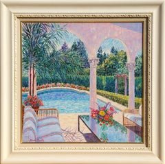 Spring by the Pool, Oil Painting on Canvas by Diane Monet
