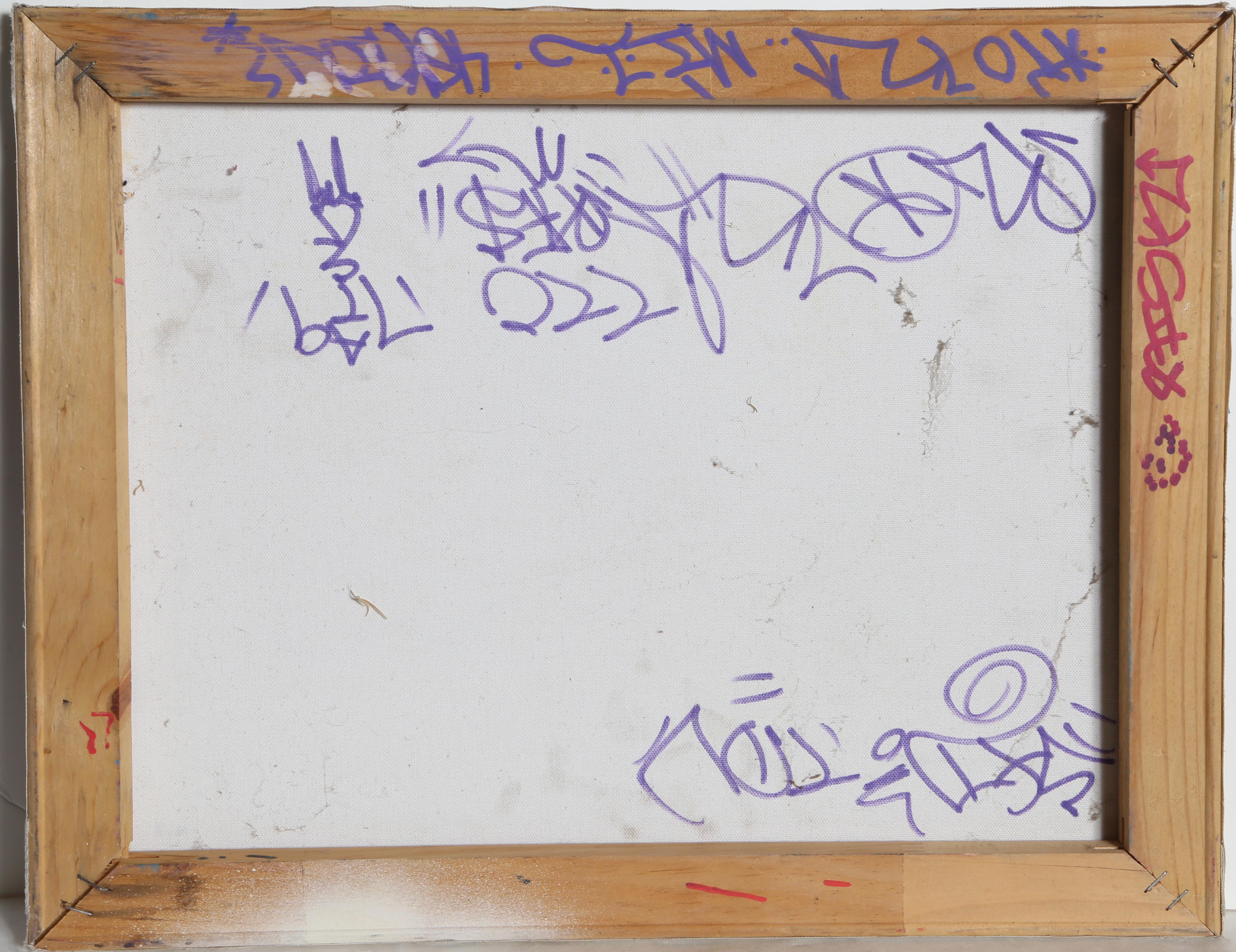 RISK, pittura graffiti a tecnica mista su tela - Painting di Unknown